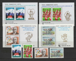 South Korea 1988 Olympic Games Seoul, Set Of  + 4 S/s MNH - Ete 1988: Séoul