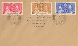 1937 LEEWARD ISLANDS , YV. 86 / 88 - CORONACIÓN DE GEORGE VI , MAT. DE ROSEAU / DOMINICA - Leeward  Islands