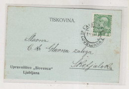 SLOVENIA AUSTRIA 1912 LJUBLJANA LAIBACH Nice Postcard Perfin UPRAVNISTVO SLOVENCA - Eslovenia