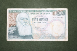 Billet De 100 Francs Congo Belge - 100 Frank Belgische Congo - Ruanda Urundi  1955 - Banknote - Banca Del Congo Belga