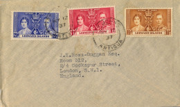 1937 LEEWARD ISLANDS , YV. 86 / 88 - CORONACIÓN DE GEORGE VI , MAT. DE ST. JOHNS / ANTIGUA - Leeward  Islands