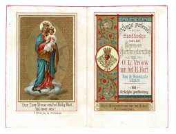 Santa Maria Madonna Litho Kuhlen M'Gladbach Goldprint Gouddruk Image Pieuse Holy Card Santini Canivet Carte Religieuse - Santini