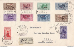 1932 Egeo - RODI, Garibaldi - N° 20/29  La Serie Completa Su Lettera Viaggiata - Ägäis