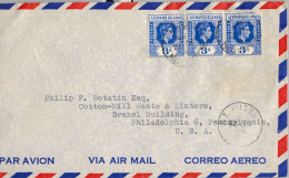 1930 LEEWARD ISLANDS , JAMESTOWN / SAINT KITTS , SOBRE CIRCULADO , CORREO AÉREO - Leeward  Islands