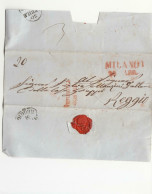 1851 Coperta INTERNAZIONALE Da MILANO A REGGIO EMILIA+20 Kr.3c, TASSE+timbro CAMPANA REGGIO+FRANCO FRONTIERA-F156 - 1. ...-1850 Vorphilatelie