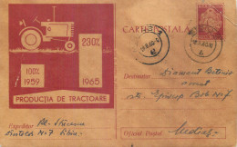 Postal Stationery Postcard Romania 1959 Reclama Pentru Cresterea Productiei De Tractoare - Romania