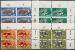 Israel 1963 Rotes Meer Tiere Fische 291/94 Plattenblock Postfrisch (C61544) - Nuovi (senza Tab)