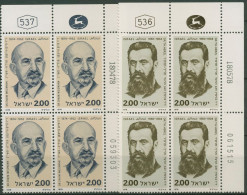 Israel 1978 Persönlichkeiten 761/62 Plattenblock Postfrisch (C61724) - Unused Stamps (without Tabs)