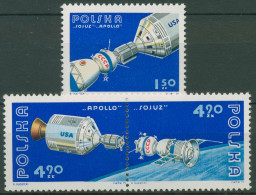 Polen 1975 Raumfahrt Apollo-Sojus 2386/88 ZD Postfrisch - Nuovi