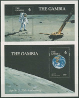 Gambia 1990 Bemannte Mondlandung N. Armstrong Block 89/90 Postfrisch (C62427) - Gambie (1965-...)