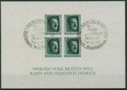 Deutsches Reich 1937 48. Geburtstag Hitler Block 8 Gestempelt SST (geschnitten) - Bloques