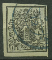 Hannover 1851 Wertschild Unter Wappen 2 A Gestempelt, Dünn - Hanovre