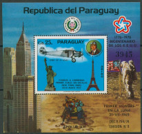 Paraguay 1977 Luftfahrt Flugzeuge Lindbergh Block 300 Postfrisch (C80537) - Paraguay