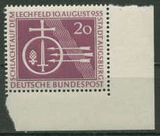Bund 1955 1000 Jahrestag Der Schlacht Auf Dem Lechfeld 216 Ecke 4 Postfrisch - Neufs