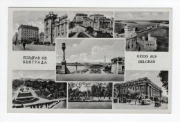 1942. WWII GERMAN OCCUPATION,SERBIA,BELGRADE MULTI VIEW POSTCARD,USED - Serbia