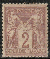 France 1877 Yv. N°85 - 2c Brun-rouge - Neuf ** - 1876-1898 Sage (Type II)