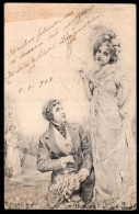 Postcard - 1903 - Couples - Drawing Of A Couple Posing - Couples