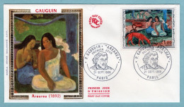 FDC France 1968 -  P. Gauguin Arearea YT 1568 - Paris (soie) - 1960-1969