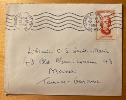 Enveloppe Affranchie N°1084 J.J.Rousseau Seul Oblitération Joinville-le-Pont Seine 1956 - Annullamenti Meccaniche (Varie)