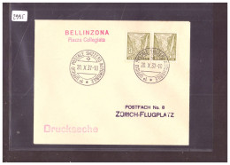 BUREAU DE POSTE AUTOMOBILE - BELLINZONA PIAZZA COLLEGIATA 1937 - AUTOMOBIL POSTBUREAU - Marcophilie