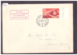 BUREAU DE POSTE AUTOMOBILE - MONTREUX - CONGRES DES FEDERALISTES 1947 - SCHWEIZ.  AUTOMOBIL POSTBUREAU - Postmark Collection