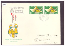 BUREAU DE POSTE AUTOMOBILE - VEVEY - FETE DES VIGNERONS 1955 - SCHWEIZ.  AUTOMOBIL POSTBUREAU - Postmark Collection