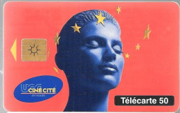 CARTE-PUBLIC-50U-F 579A.V5-GEMB-08/95-UGC-CINE CITE-V°Lignes Espacé 3008-UTILISE-TBE - 1995