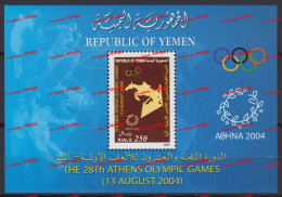 YEMEN 2004 BL 40 ATHENS SUMMER OLYMPIC GAMES HORSES HORSE CHEVAUX CHEVAL CABALLOS CAVALLI PFERDE PAARDEN PFERD - Jemen