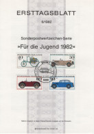Germany Deutschland 1982-6 Fur Die Jugend, AUDI Mercedes Maybach, Car Cars Transport, Canceled In Bonn - 1981-1990