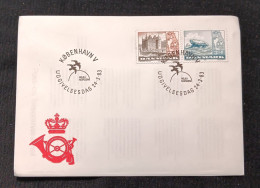 D)1983, DENMARK, FIRST DAY COVER, ISSUE, NORDEN, TOURISM, EGESKOV CASTLE, TROLDKIRKEN MONOLITH, NORTH JUTLAND, FDC - Other & Unclassified