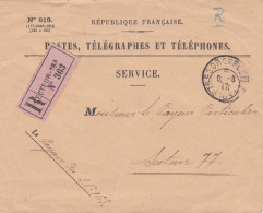 1917-militaria-Lettre Recommandée En Franchise Postale De SP183 Pour SP77--cachet Du 6-8-17 - 1877-1920: Semi-Moderne
