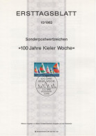 Germany Deutschland 1982-10 ETB First Day Sheet, 100 Jahre Kieler Woche, Ship Ships Sailing, Canceled In Bonn - 1981-1990