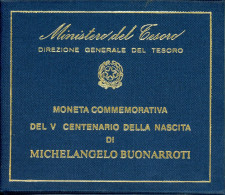 1975 Italy - Republic - 500 Lire Silver Michelangelo Buonarroti - FDC - Saint-Marin