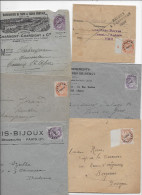 FRANCE Timbres Préoblitérés Sur Lettre Dispersion Collection 6 Lettres  Type BLANC Dont 1 Illustrée - 1893-1947