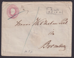 Altdeutschland Preussen Brief Ganzsache 1 Sgr. R" EXIN Posen Nach Bromberg - Interi Postali
