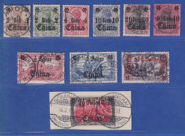 Deutsche Post In China 1905 Mi.-Nr. 28-37 Satz Kpl. Gestempelt Teils Gpr.  - Cina (uffici)