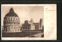 AK Pisa, Piazza Del Duomo Coi Principali Monumenti, Domplatz, Im Hintergrund Der Schiefe Turm Von Pisa  - Sonstige & Ohne Zuordnung