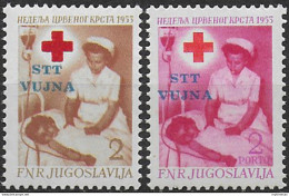 1953 Trieste B Red Cross 2v. MNH Sassone N. 93/94 - Otros & Sin Clasificación