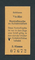 Fahrkarte Schlieren 1/2 Abo, Kontrollmarke Zu Kollektivbillett, 2. Klasse  - Other & Unclassified
