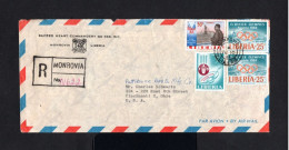 14589-LIBERIA-AIRMAIL REGISTERED COVER MONROVIA To CINCINNATI (usa) 1964.enveloppe AERIEN - Liberia