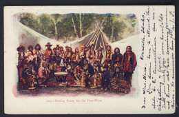 Native American - Getting Ready For The Pow-Wow, Embossed H H Tammen 1903 - Indianer