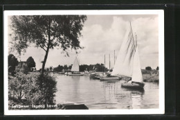 AK Langweer, Ingang Haven, Segelboote Am Eingang Zum Hafen  - Sonstige & Ohne Zuordnung