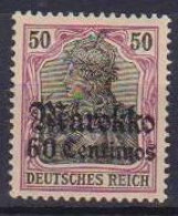 GERMANIA REICH UFFICI IN MAROCCO 1911  FRANCOBOLLI DEL1905 SOPRASTAMPATI FILIGRANA LOSANGHE YVERT 52 MLH VF - Deutsche Post In Marokko