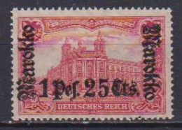 GERMANIA REICH UFFICI IN MAROCCO 1911  FRANCOBOLLI DEL1905 SOPRASTAMPATI FILIGRANA LOSANGHE YVERT 54  MLH VF - Deutsche Post In Marokko