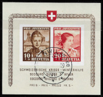 SUISSE SCHWEIZ / SWITZERLAND Block 6, Pro Juventute, Gestempelt - CANCELLED "Beinwil Am See" Rare  Zu 98+99 I Mi Block 6 - Used Stamps