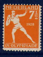 Pays-Bas -  1928 -9eme Jeux Olympiques D'Amsterdam -  7 C. 1/2 Lancer Du Poid - Neuf* - MH - Unused Stamps