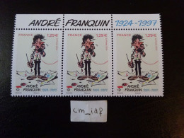 2024 FRANCE HAUT DE FEUILLE ILLUSTRÉ DE 3 TIMBRES À 1,29 EURO " ANDRÉ FRANQUIN 1924 - 1997 "  Neuf** DESSINATEUR - Nuevos