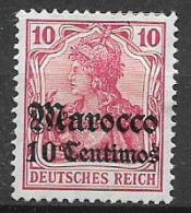 GERMANIA REICH UFFICI IN MAROCCO 1905-1911FRANCOBOLLI SOPRASTAMPATI YVERT. 35   MLH  VF FILIGRANA LOSANGHE - Morocco (offices)