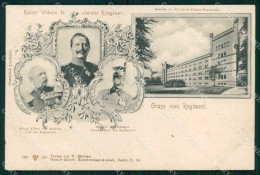 Reali Royalty Kaiser Wilhelm II Gruss Vom Regiment Cartolina XB7295 - Sonstige & Ohne Zuordnung