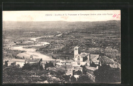 Cartolina Assisi, Basilica Di S. Francesco E Campagna Umbra Viste Dalla Rocca  - Altri & Non Classificati